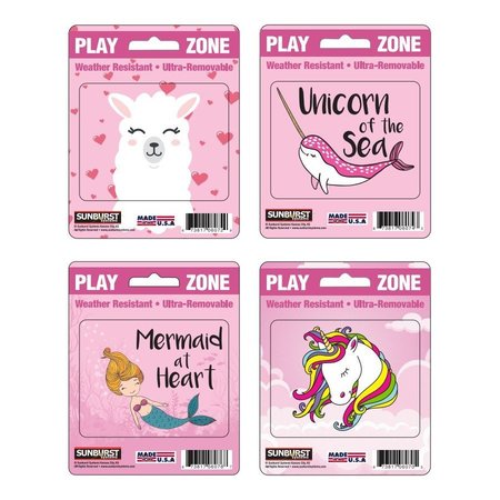 SUNBURST SYSTEMS Decal Play Zone Pink 4-Pack PK 6079